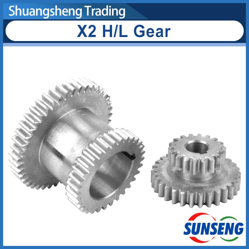 2pcs H/L Metal Transmission Gear Main Shaft Duplicate Double Gear For SIEG X2 G8689 JMD-1L CX605 Little Milling 9 Clarke CMD300
