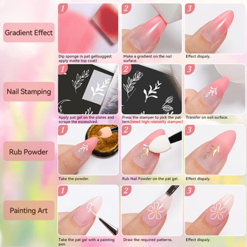 Palette Pittura Gel Gradiente 9 Colori con Mini Spugnetta Set Pennelli in Silicone Smalto Gel per Unghie French Ombre per Manicure Pigmentata