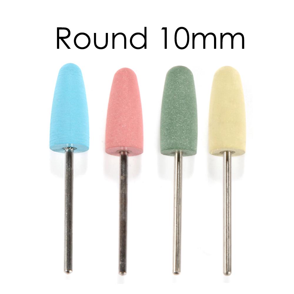 

3/32 4 шт./компл. силиконовые сверла для ногтей маникюрный полирующий аппарат сглаживающая фреза дрель Round 10mm