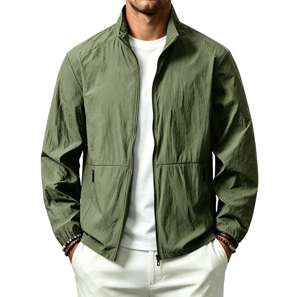 Men's Lightweight Outdoor Sun Protection Jacket Breathable Quick Dry Running Hiking Windbreaker Skin Protection Coat