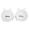 Pet Double Ceramic Bowl Double Ceramic Raised Cat Bowls with Metal Stand and Cover for Food and