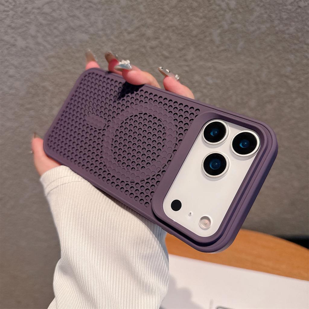 Heat Dissipation Mesh For Magsafe Wireless Charging Case For iPhone 17 16 15 14 13 12 Pro Max Plus 17 Air Breathable Hard Cover