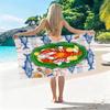 Funny Lobster Beer Print Beach Towel Stripe Summer Pattern Quick Dry Absorbent Sand Free Towel for Pool Camping Travel