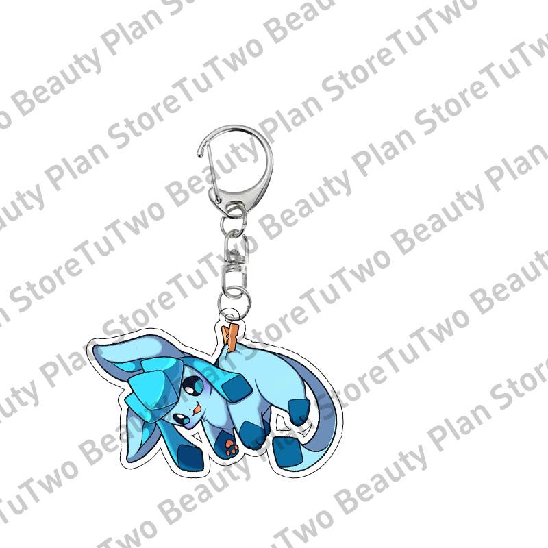 Creative Classics Eevee Anime Acrylic Keychain Pendant Decor Cartoon Umbreon Eevee Espeon Glaceon Jolteon Bag Key Ring Charm
