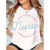 European Sizes Women'S Nurse-Themed Empowerment Slogan T-Shirt Soft Breathable Round Neck Short Sleeve Top
