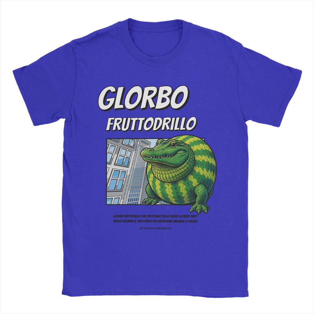 Glorbo Fruttodrillo 90er Comic-Stil Italienisches Brainrot T-Shirt für Herren Reines Baumwoll-T-Shirt Kurzarm-T-Shirt Erwachsenen-Oberteile