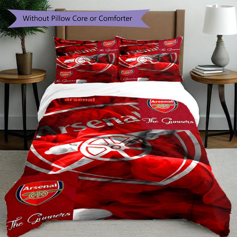 3pcs Duvet Cover Set (1*Duvet Cover + 2*Pillowcase, Without Core),football team.C Print Bedding Set, Bedroom Decor, All‑Season, Birthday Gift