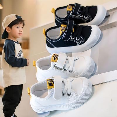 Chaussures en toile pour enfants, chaussures pour bébé style coréen pour garçons, chaussures de marche pour nourrissons, chaussures blanches pour maternelle pour filles tout-petits, printemps et automne