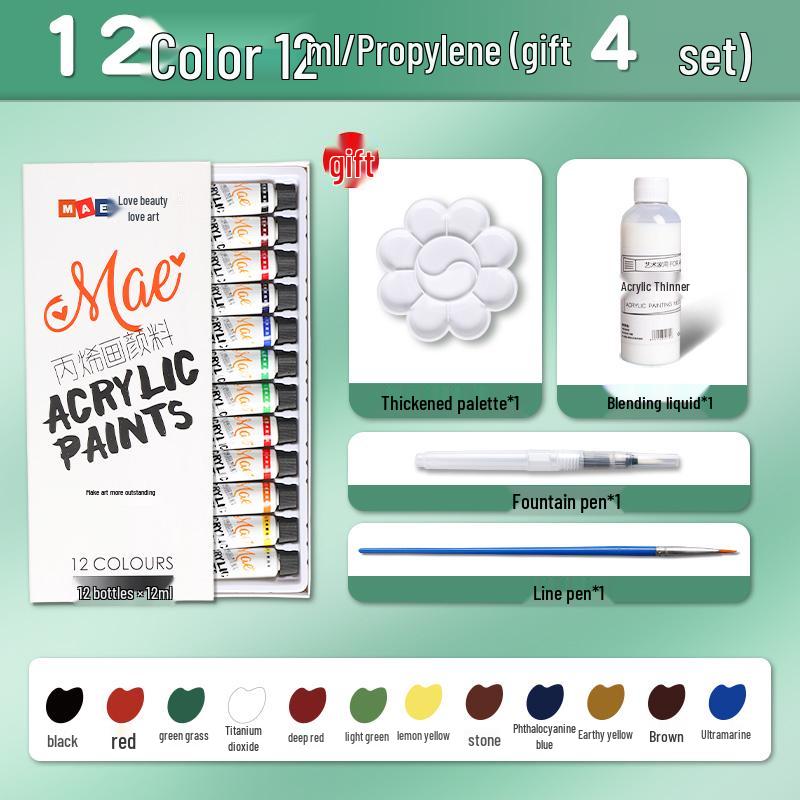 Waterproof Acrylic Paint Set - Fade-Resistant and Washable for Kids' Graffiti and Textile Art