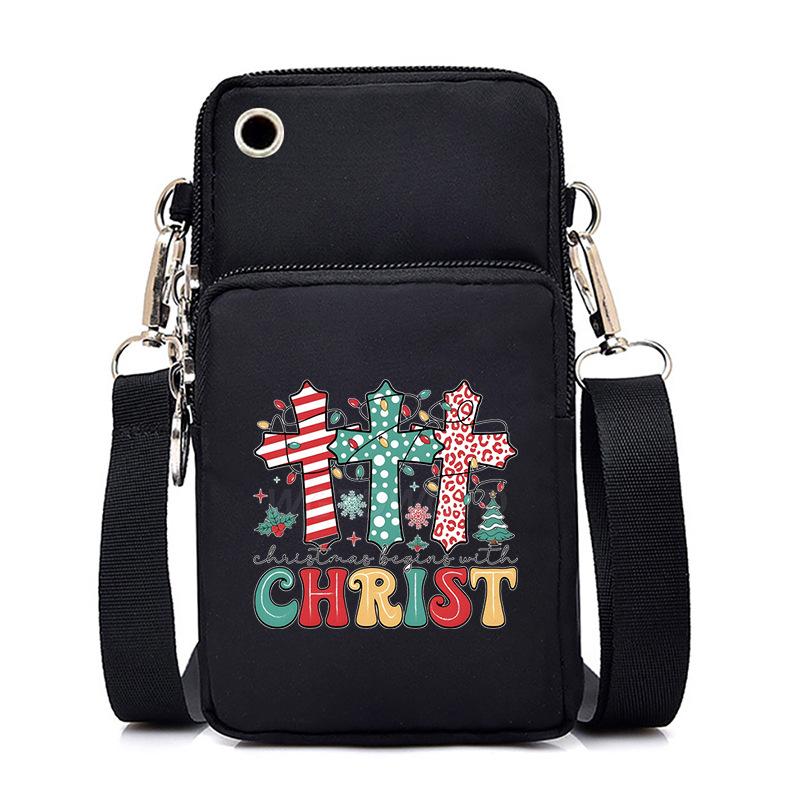 Christmas Christmas Printed Versatile Mobile Phone Bag Multifunctional Going Out Portable Messenger Bag
