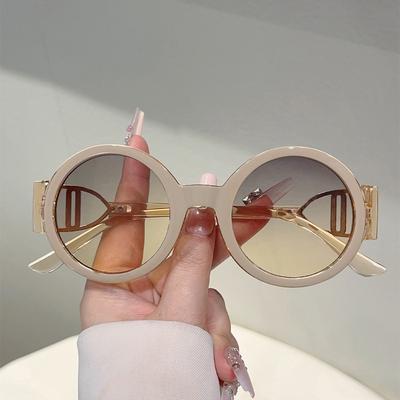 Mode Ronde Zonnebril Dames Voor Heren Vintage Steampunk Luxe Merk Designer Populair Hip Hop Outdoor Reizen Zonnebril Uv400