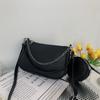 Trendy Black Small Square Bag For Women Stylish Minimalist Crossbody Retro Purse