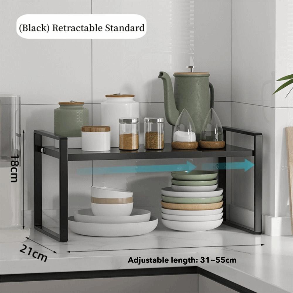 

Выдвижная полка для гардероба из углеродистой стали, легко моющаяся, полки для микроволновой печи, органайзер для шкафа 31*21*18cm