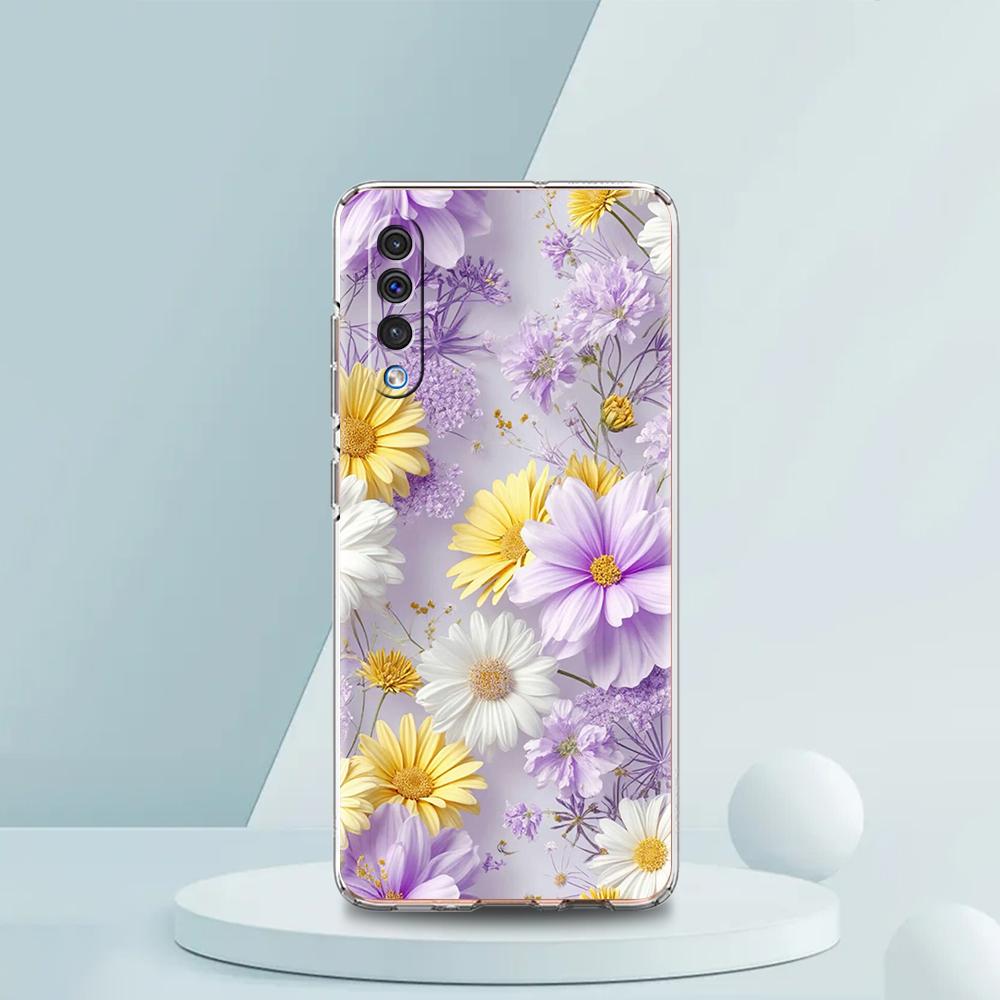 

Прозорий чохол для телефону для Samsung Galaxy A16 A14 A12 A22 A24 A42 A02 A06 A20 A30 A40 М який силіконовий чохол Малюнок маленьких квіток та зірок for Samsung A06