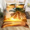 Hawaiian Summer Beach Duvet Cover Exotic Tropical Seascape Bedding Set Microfiber Palm Trees Comforter Cover For Kids Adult Room