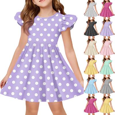 Sommer-Prinzessinnenkleid für Mädchen, A-Linien-T-Shirt-Kleid Ostertag