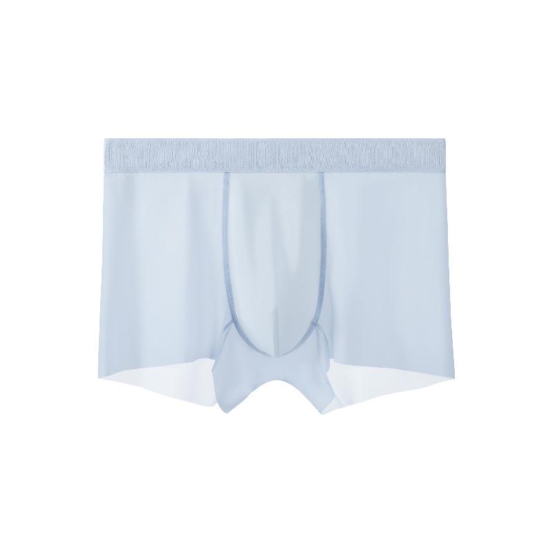 

Summer Transparent Thin Ice Silk Men s Underwear Plus Size Four Corner Pants Antibacterial Inner Crotch Flat Corner Pants L