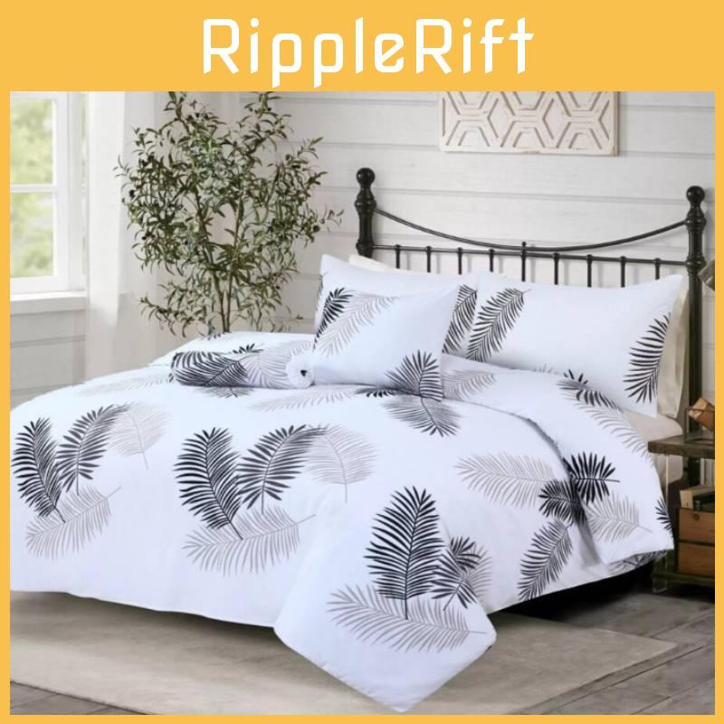Minimalist Leaf Pattern Bedding Set With Digital Printing For Bed And Home Decor