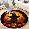 1pc Halloween Cat Office Round Area Rug, Under Office Chairs Bedroom Living Room Home Decor, Room Deco, Available In Various Sizes