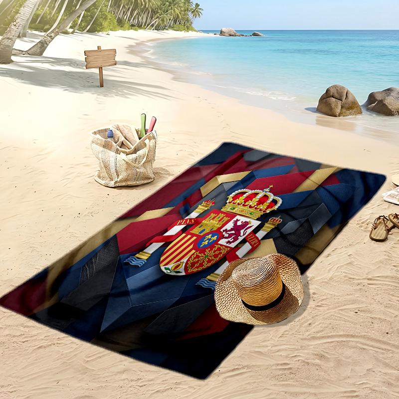 Asciugamano da Spiaggia Stampa Calcio Spagna Asciugatura Rapida Super Assorbente Morbido Asciugamano da Bagno per Nuoto Spiaggia Viaggio Souvenir Regalo