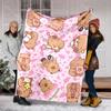 Capybara Printed Cartoon Throw Blanket for Adults  Kids Soft Warm Bedding for Bed Sofa Outdoor Travel Flannel Material