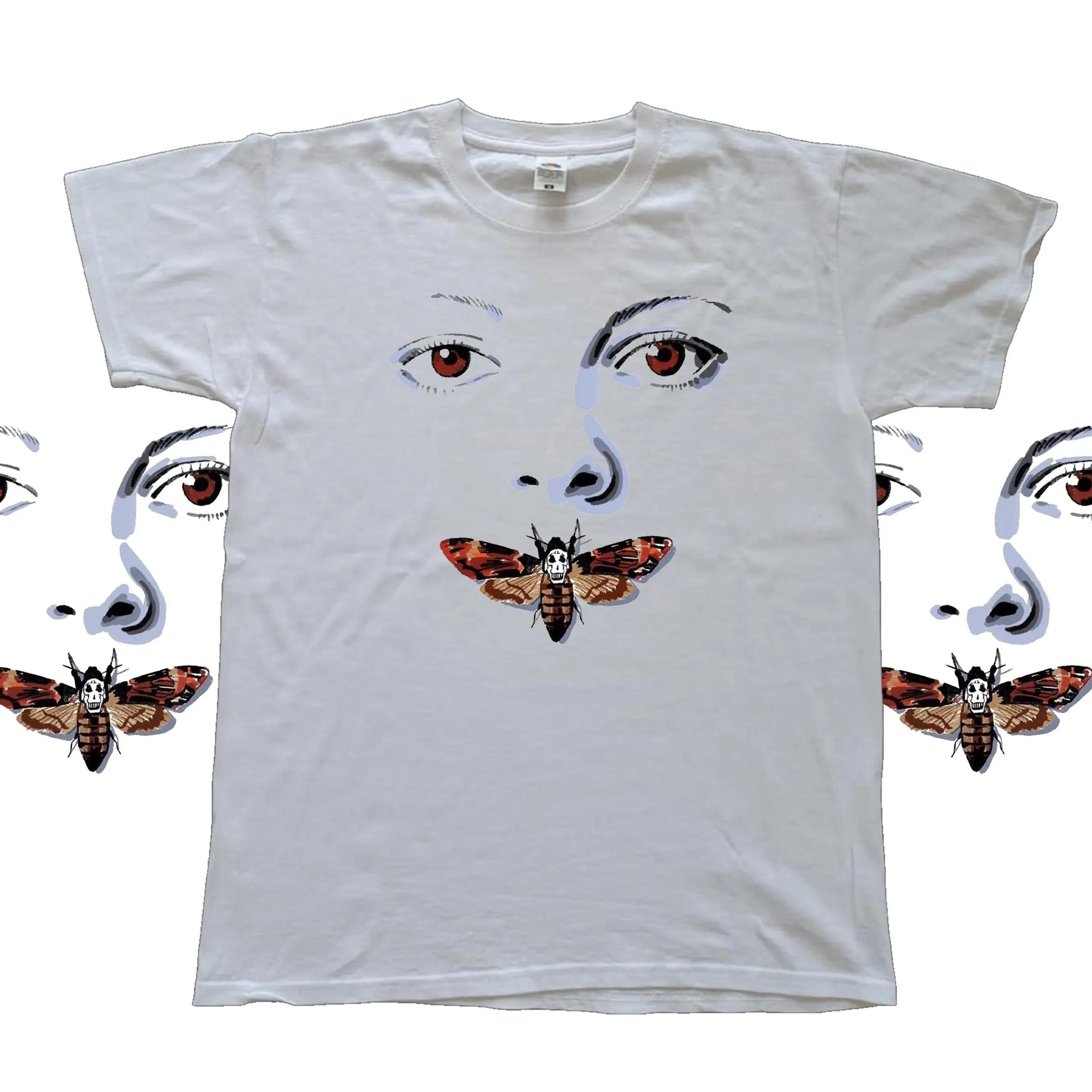 

Dark Graphic T Shirt for Men Oversized Vintage Gothic Style Moth Print Streetwear Casual Short Sleeve Top Retro Aesthetic Tee 4XL