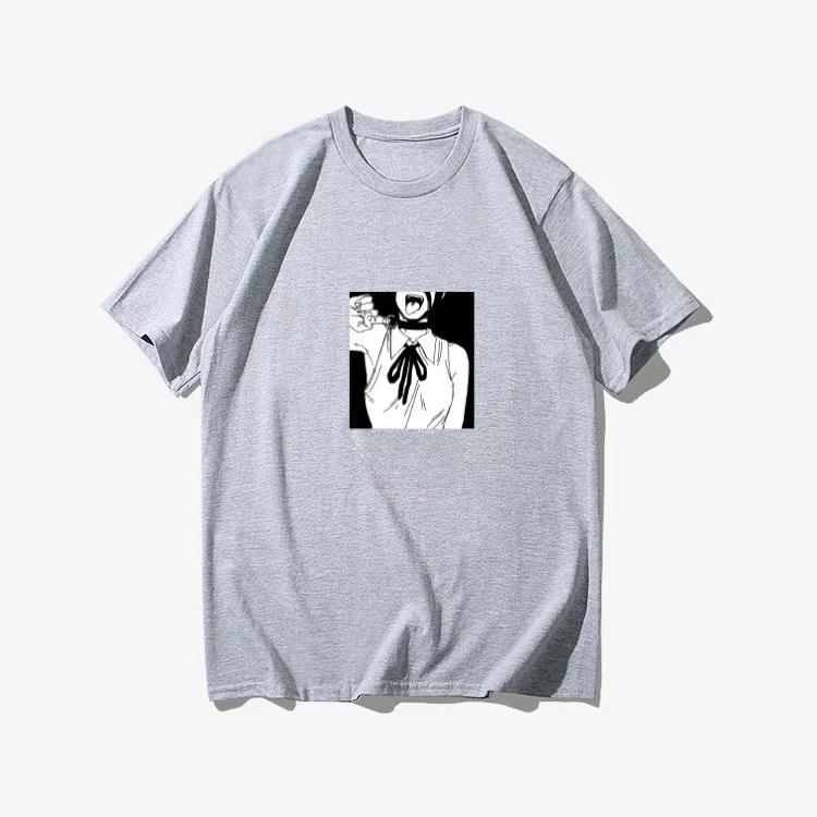 Japanese Anime Pure Cotton Short-sleeved T-shirt Crew Neck Retro Printed Cartoon Men and Women Autumn and Winter Innerwear