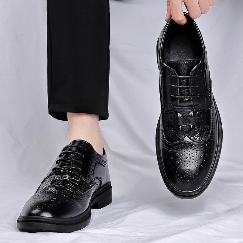 Summer new soft leather beanie shoes business men's casual leather shoes men's shoes men's derby shoes