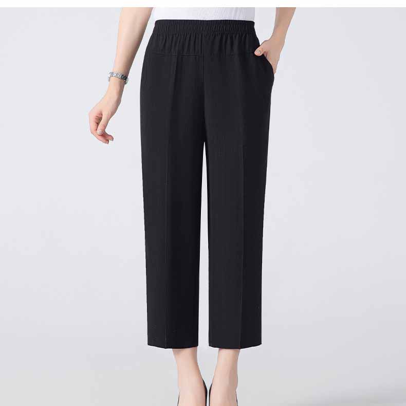 Cotton Cropped Pants Loose Plus Size Pants New High Elasticity Fashionable Women's Clothing Solid Color High Street Travel Pants