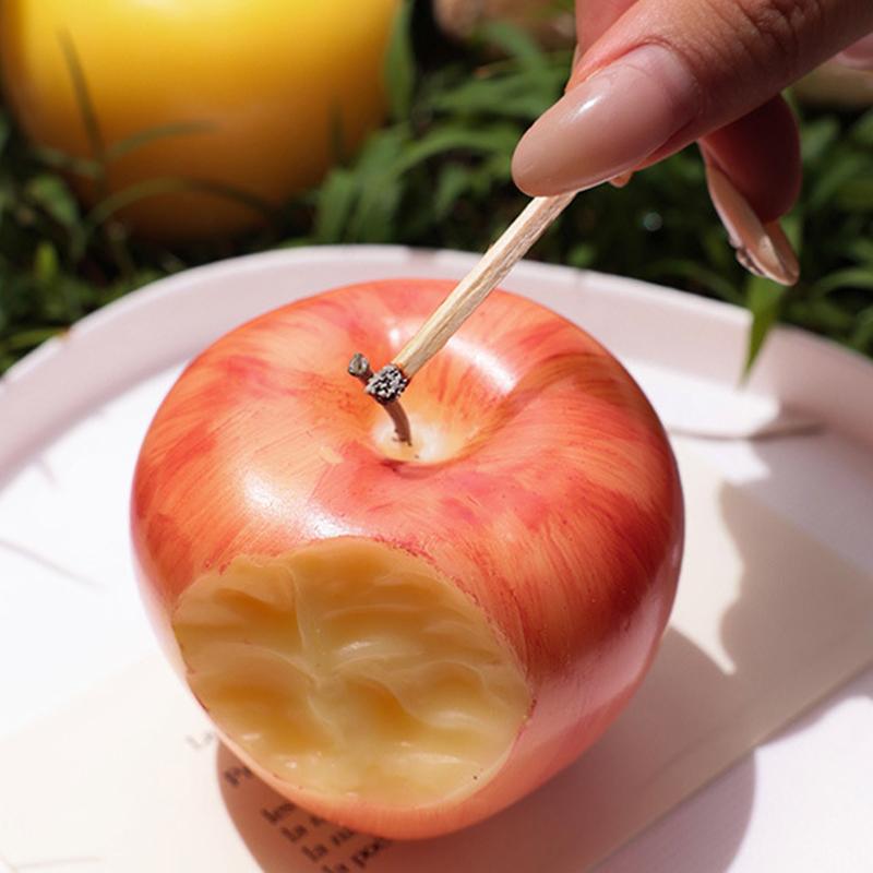 1Pc Apple Shaped Scented CandleSoy Wax Fruit Candle Ornament, Festive Gift Idea for Bedroom Home Decor & Holiday Gifting