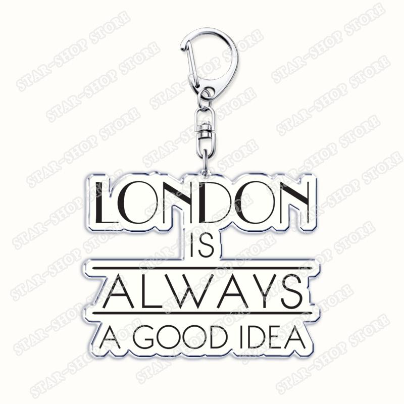 Amo Londra Regno Unito Portachiavi Accessori Borsa UK Inghilterra Britannico Big Ben Portachiavi Gioielli Fan Amici Regali