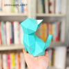 ORIGAMIPLANET 3D Origami Craft Kit Moonlit Cat Paper Home Paper 3D Paper Handmade Home DIY Craft Set for Gift for Adults and Kids Ages - Kitten,