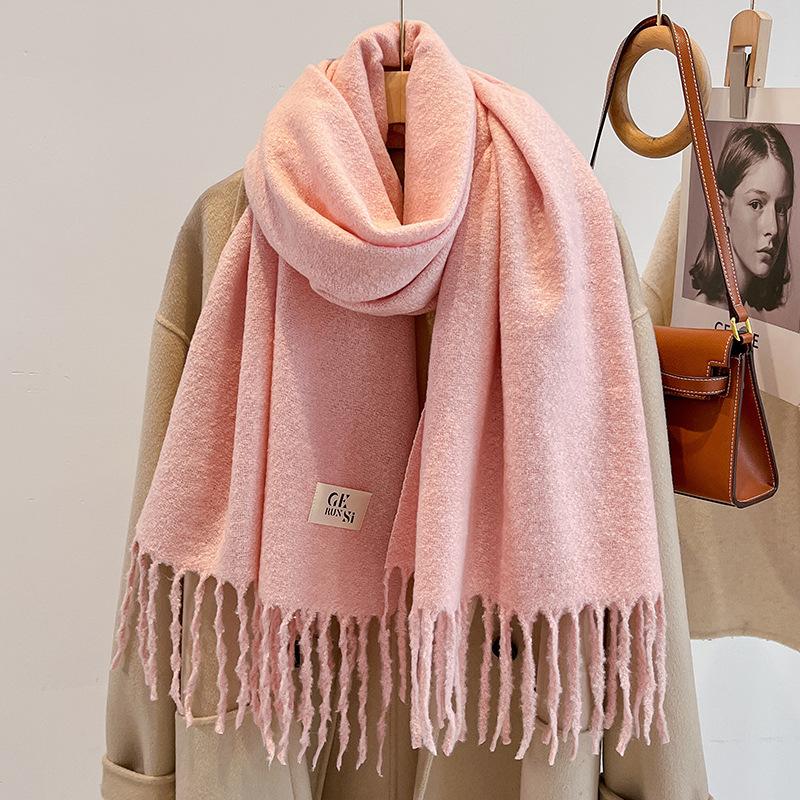 Haze blue imitation cashmere scarf women's new winter atmosphere scarf couple student men's shawl