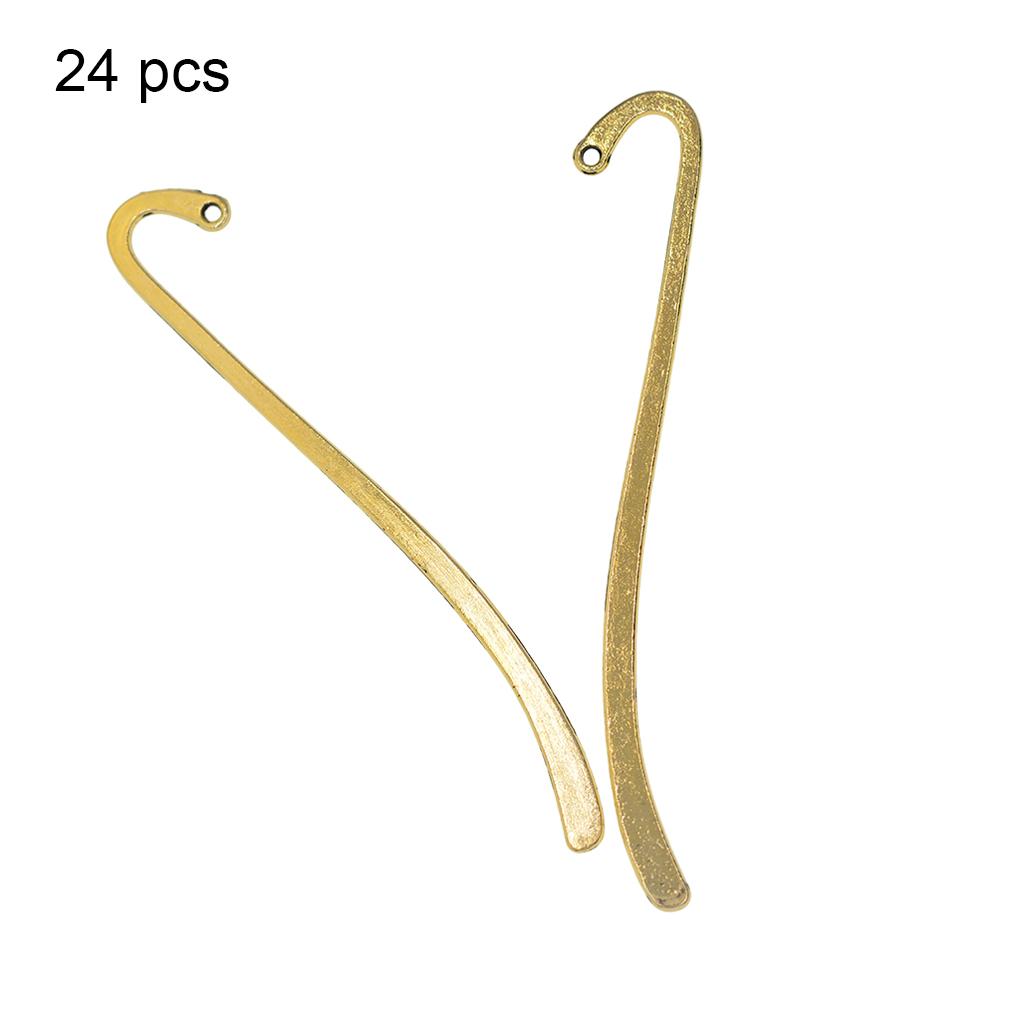 24 Pieces of Hook Bookmark Zinc Alloy Jewelry Making Book Mark Office Decoration Pendants Homemade DIY Crafts Accessories