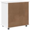 Mobiler Schrank mit Rädern Weiß 63,5 x 39 x 65,5 cm Massivholz Kiefer
