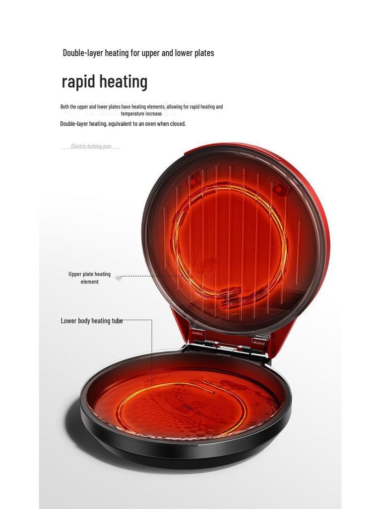 Deepen Electric Pancake & Grilling Pan with Double-Sided Heating and Automatic Power-Off