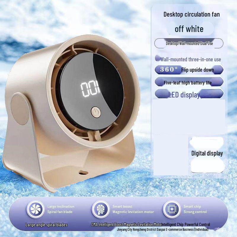 Compact USB Desktop Fan: Silent, Long Battery Life for Home or Office
