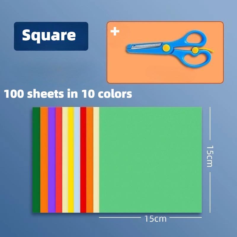 1 Sets New Children Handmade Origami DIY Craft Papers Origami Paper (100pcs)10-Color Kindergarten Diy Papers Crane Folding Paper