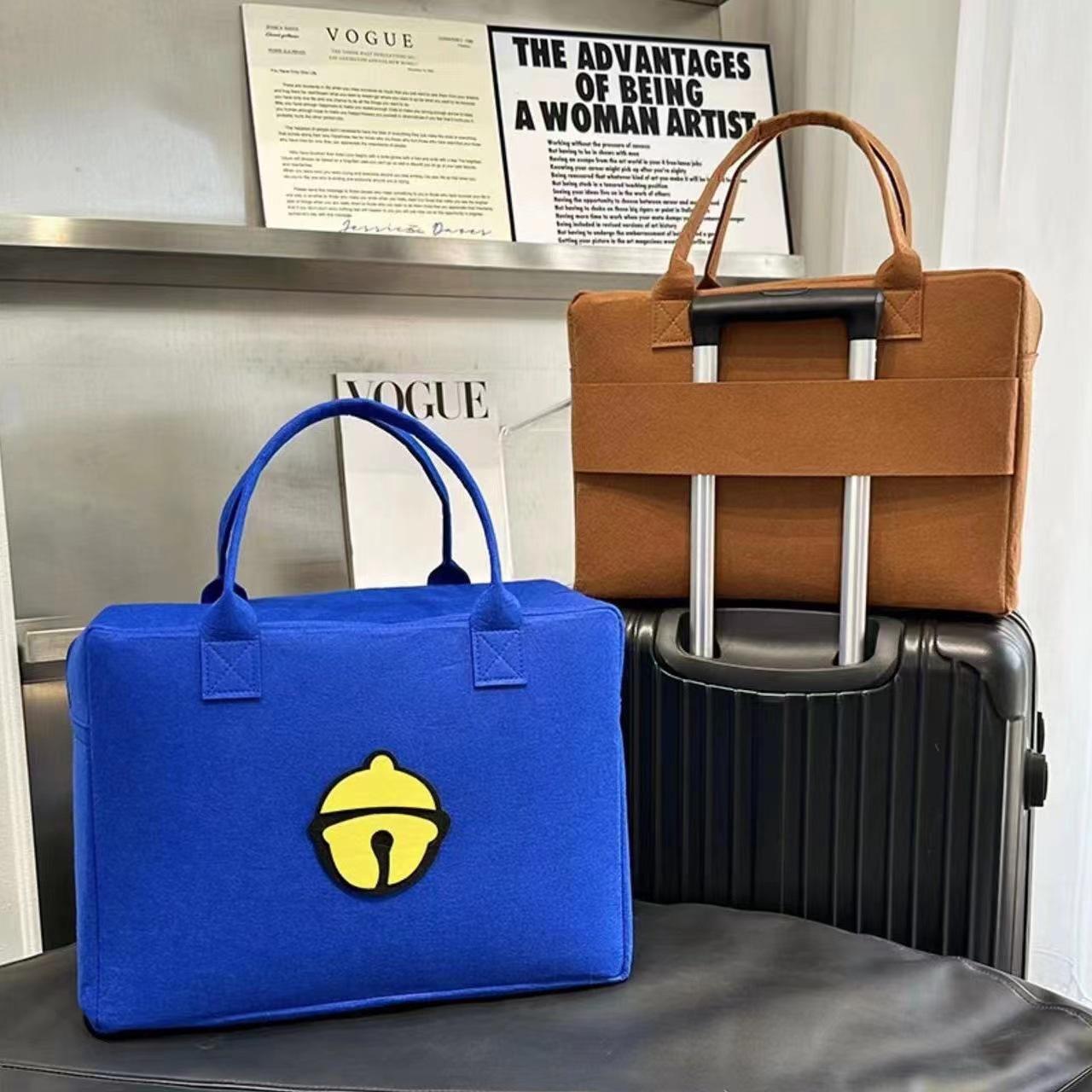 Детская сумка-тележка с рисунком - большая вместимость, симпатичное фетровое дорожная сумка для хранения