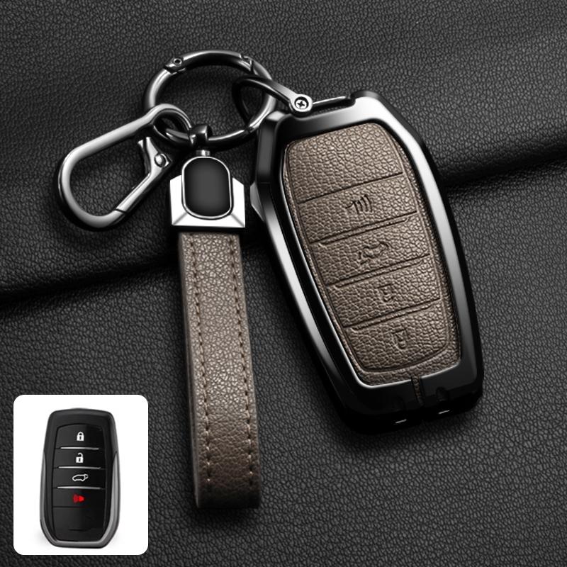 Neue Zinklegierung Leder Autoschlüssel Hülle Abdeckung Shell für Toyota CHR Hilux Fortuner Land Cruiser 200 Camry Corolla Crown RAV4 Highland