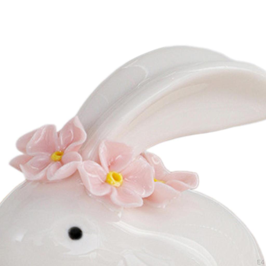 Adorable Ceramic Bunny Statue for Home and Garden Decor