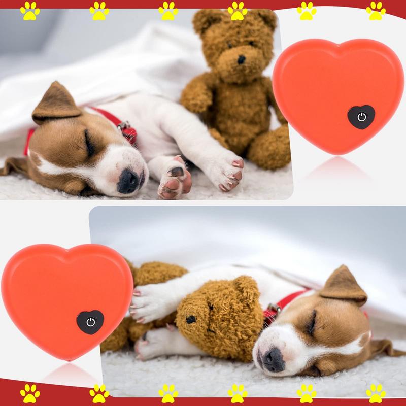 Heartbeat Simulator Soothing Heartbeat Puppy Toy Realistic Portable Dog Heartbeat Toy Calming Puppy Toys for Kitten Dog