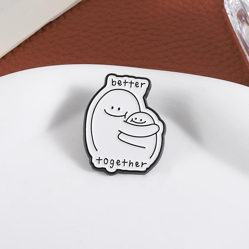 Better Together Embrace Enamel Pins Custom Hug of Love Brooches Lapel Badges Clothes Funny Jewelry Gift for Friends