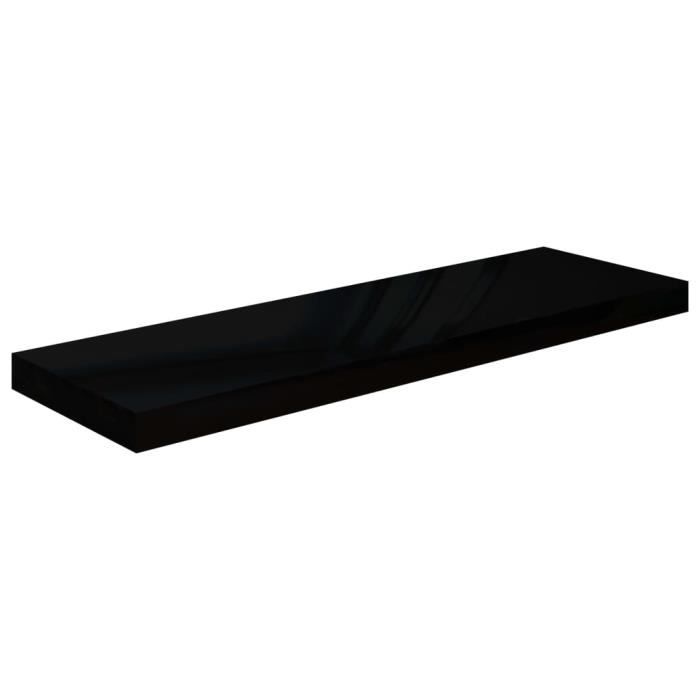 VidaXL Floating Wall Shelf High Gloss Black 80x23.5x3.8 Cm MDF