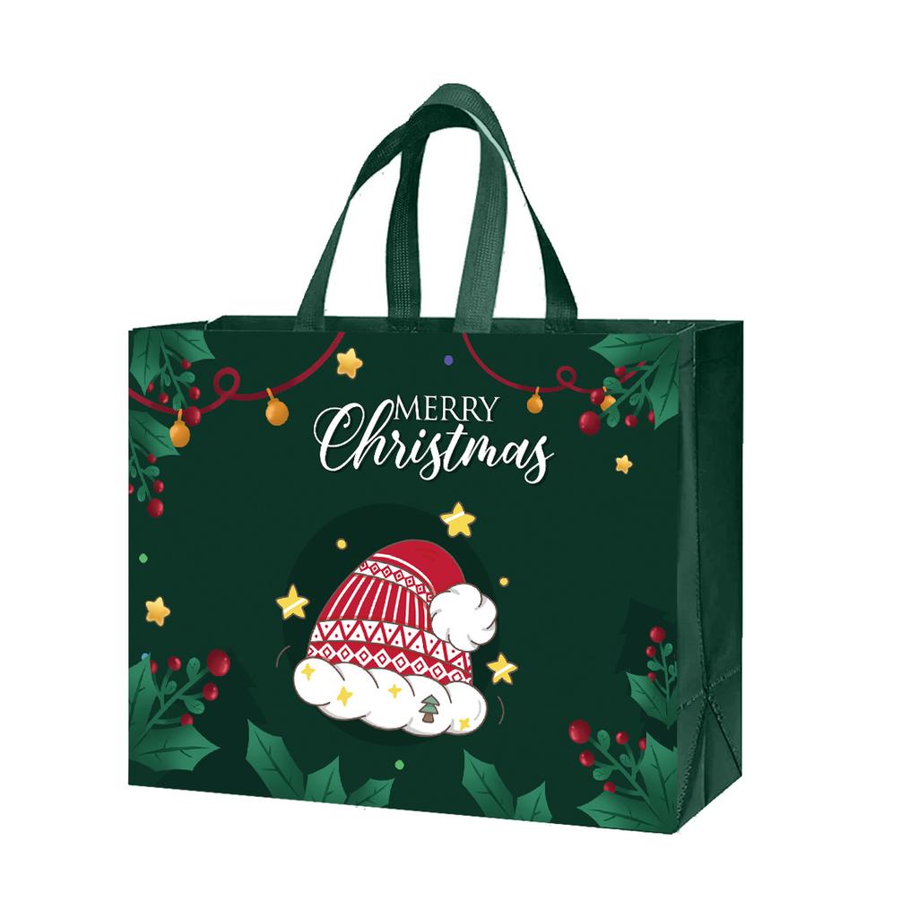 Handheld Gift Bag Christmas Non-woven Bag Portable Reusable Christmas Shopping Bag Eco-friendly Packaging Bag