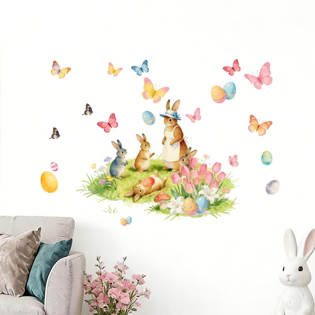 Kreskówkowe naklejki ścienne na Wielkanoc Pokój dziecięcy Salon Dekoracja domu