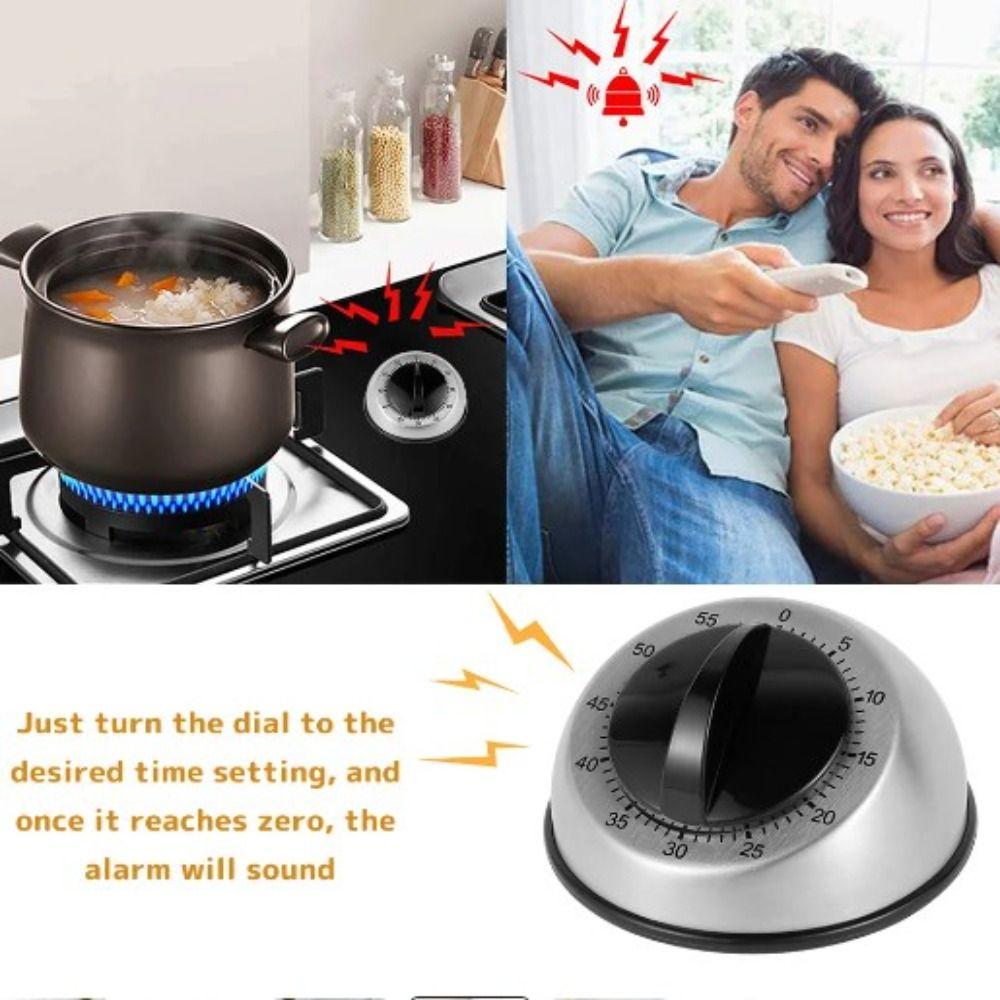Mechanical Wind Up Cooking Baking Timer Black Time Reminder Countdown Timer  Kitchen