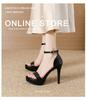 Patent Leather Peep-Toe Stiletto Heels - 12cm One-Strap Platform Sandals for Women