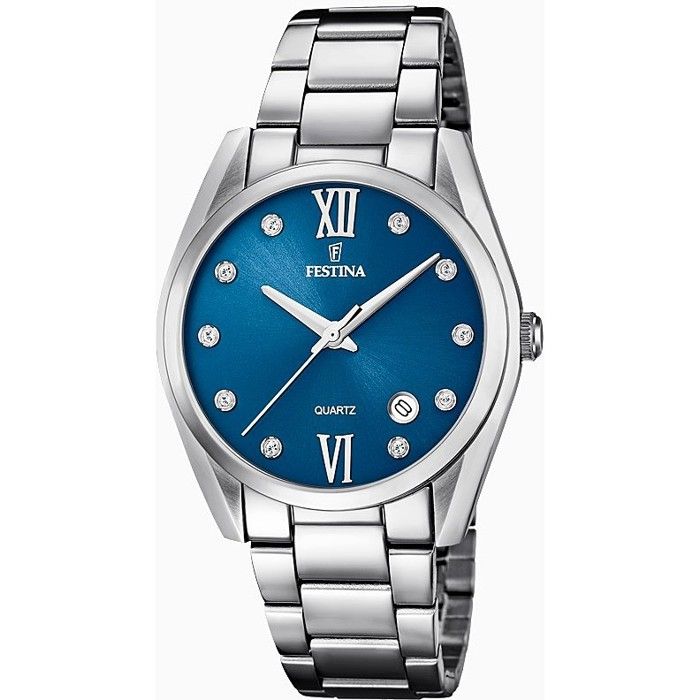 Montre Femme - Festina - 16790 C - Acier Inoxydable - Cadran Bleu - Style Chic