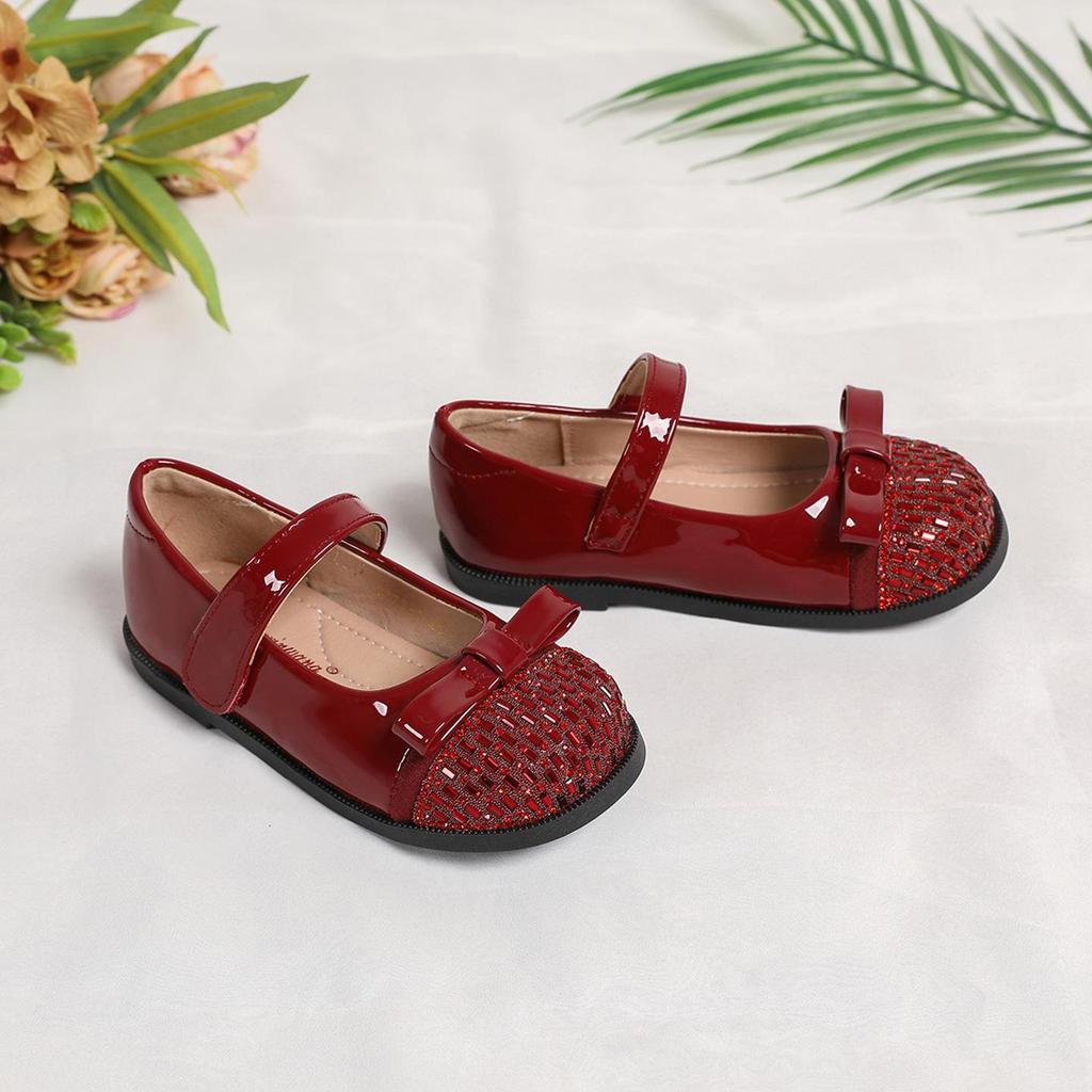 2026 Spring New Arrival: Girls' Crystal Princess Dress Shoes - Formal, Leather, Perfect for Performances